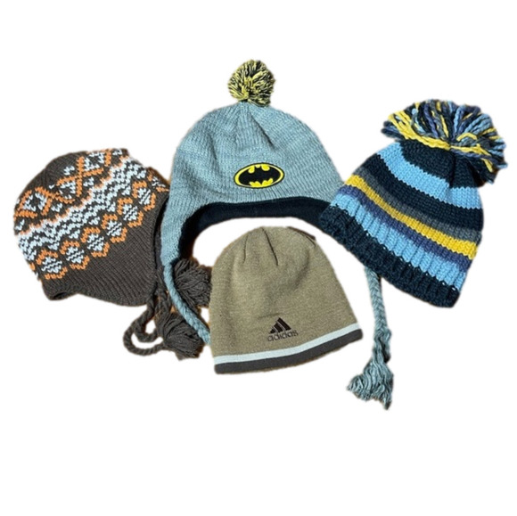 BOY’S winter hats, bundle of 4 hats - Picture 1 of 11